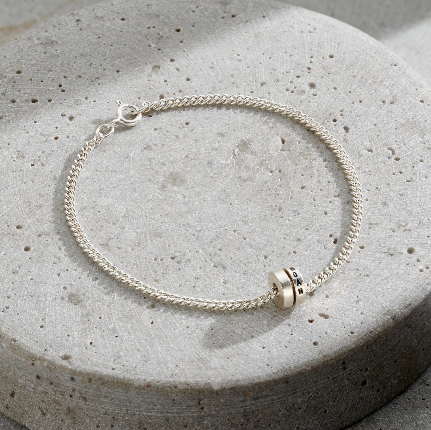 Men's Personalised Mini Spinning Disc Bracelet