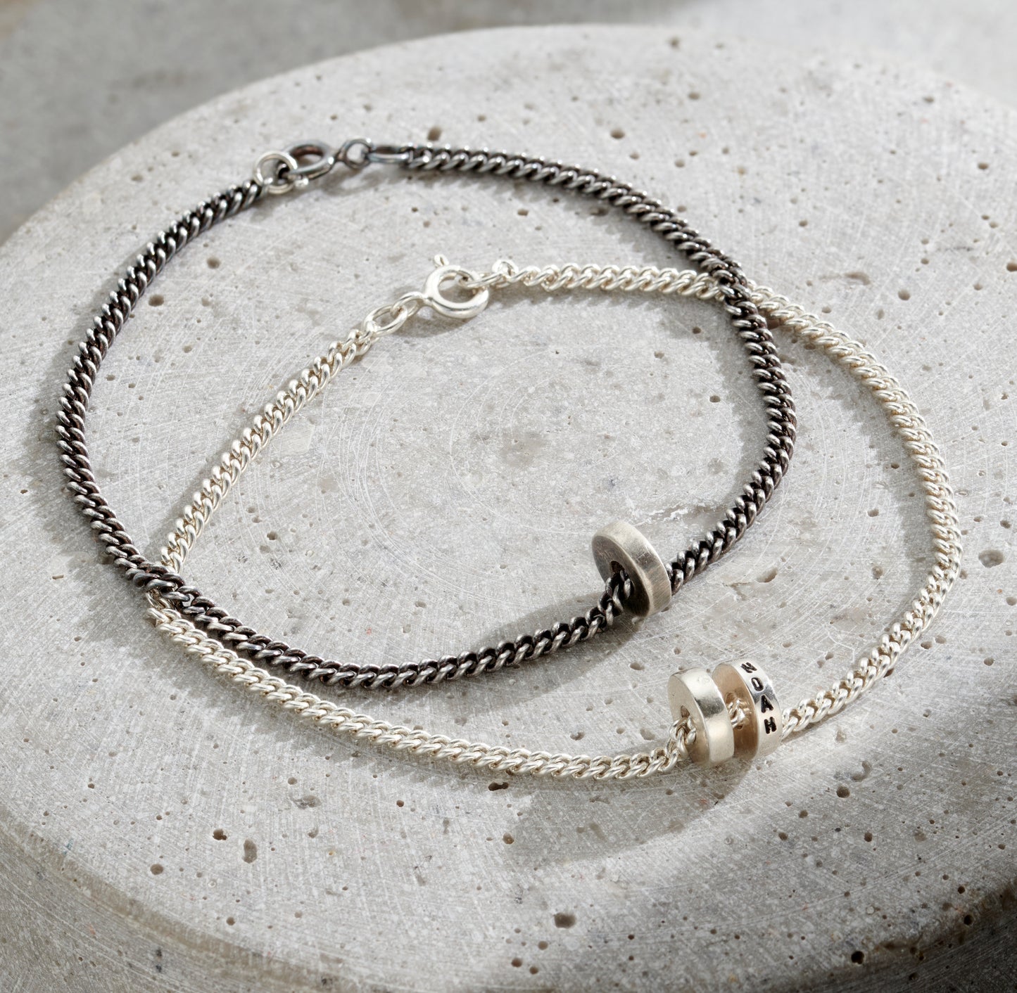 Men's Personalised Mini Spinning Disc Bracelet