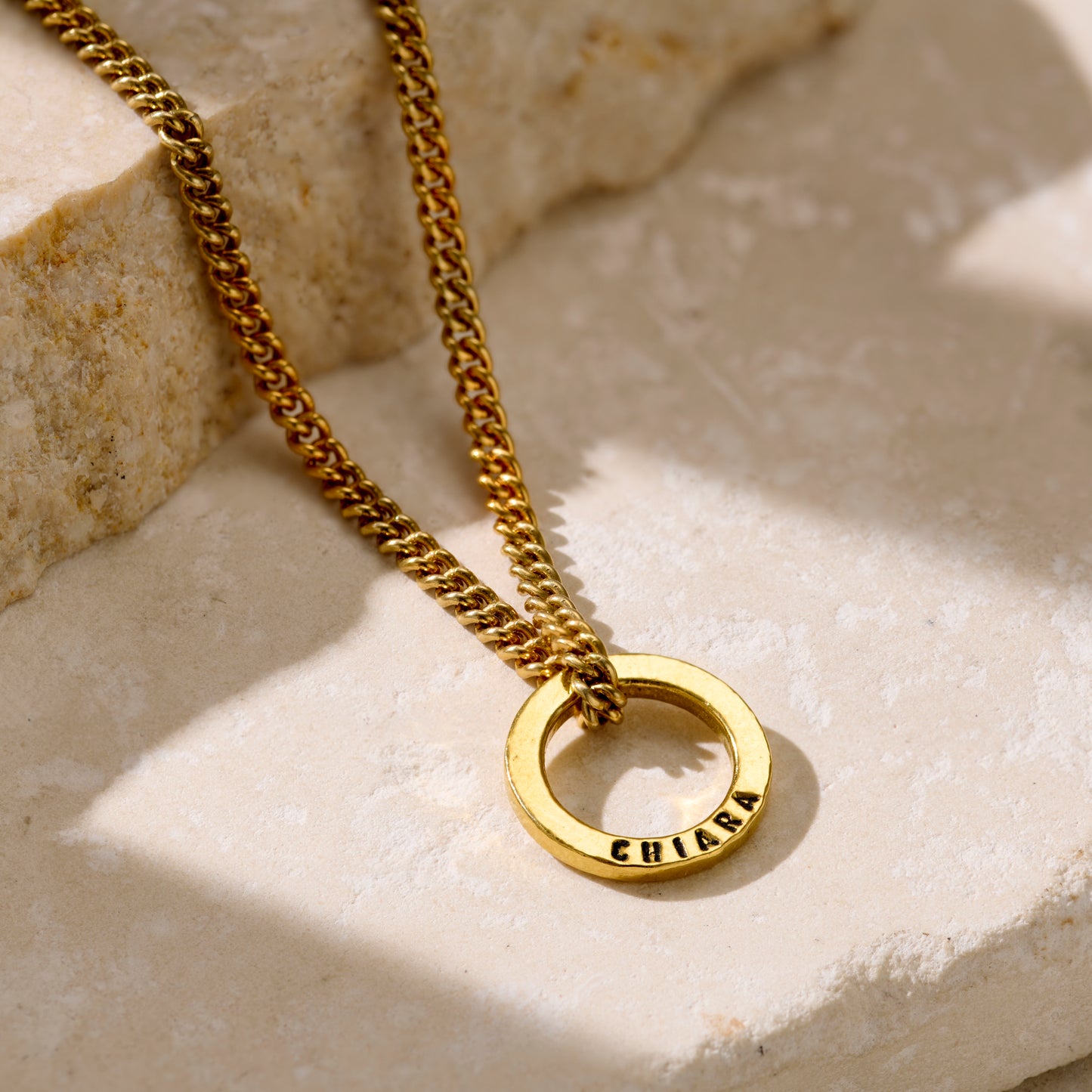 Personalised Men's Mini Quote Circle Necklace