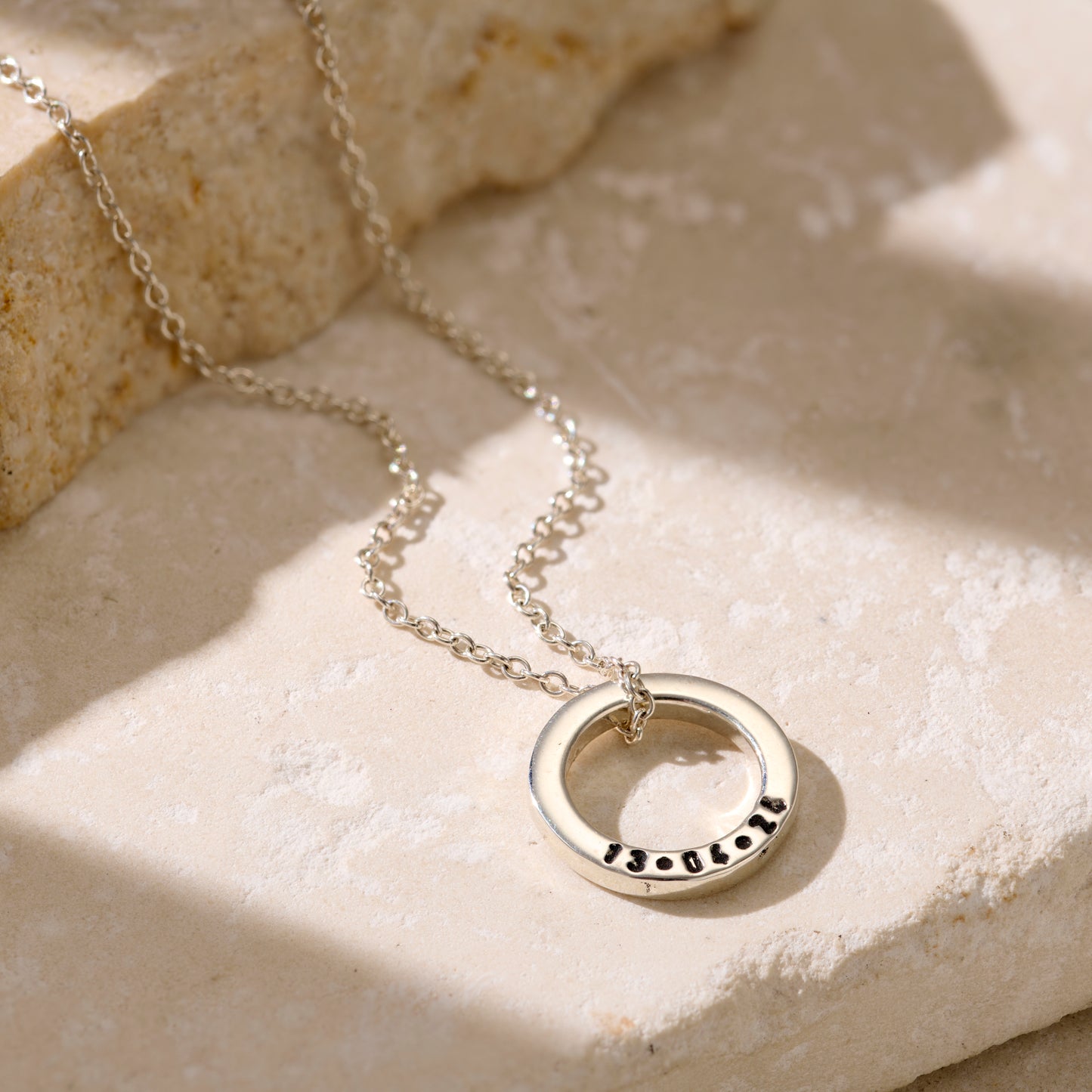 Personalised Men's Mini Quote Circle Necklace