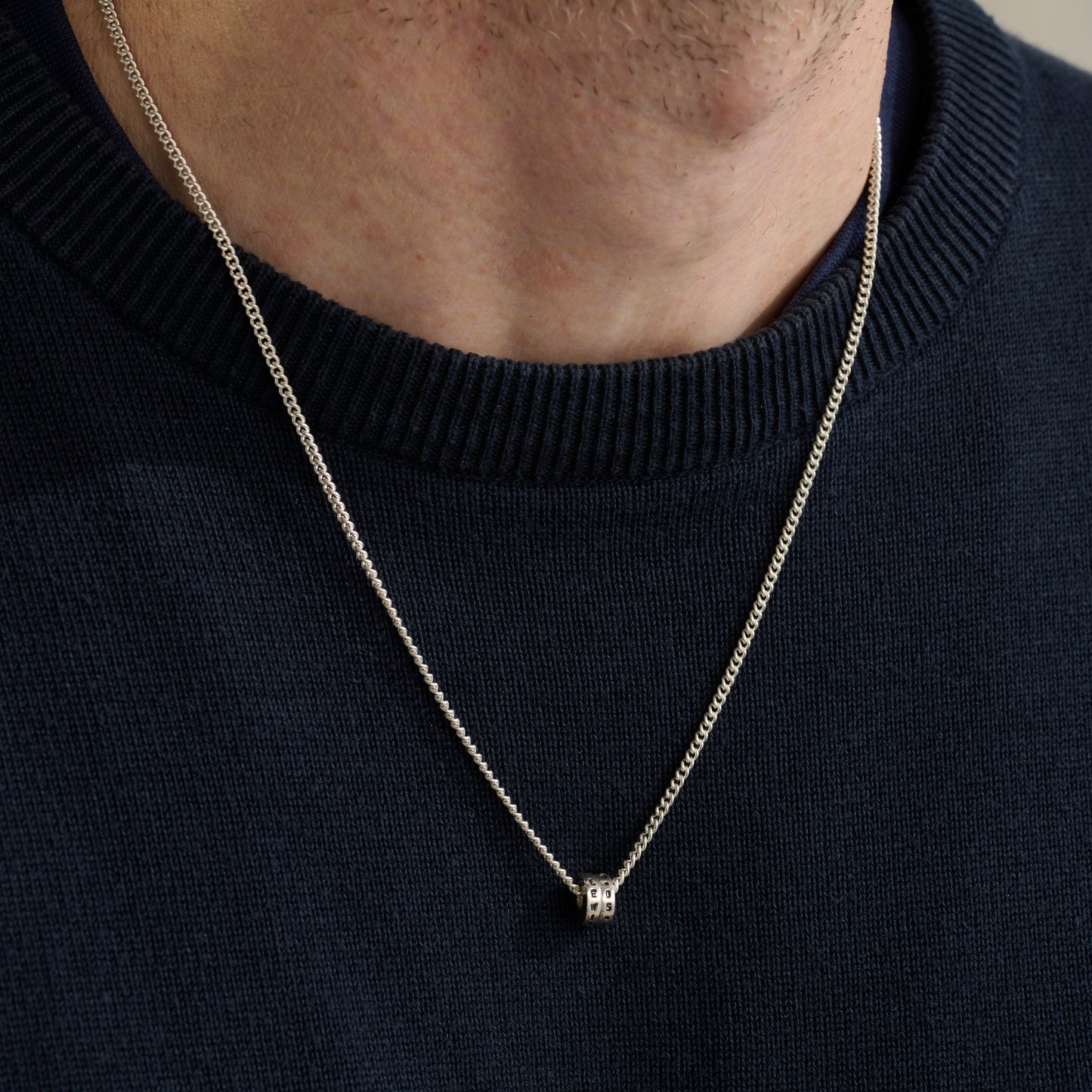 Personalised Men's Mini Spinning Disc Necklace
