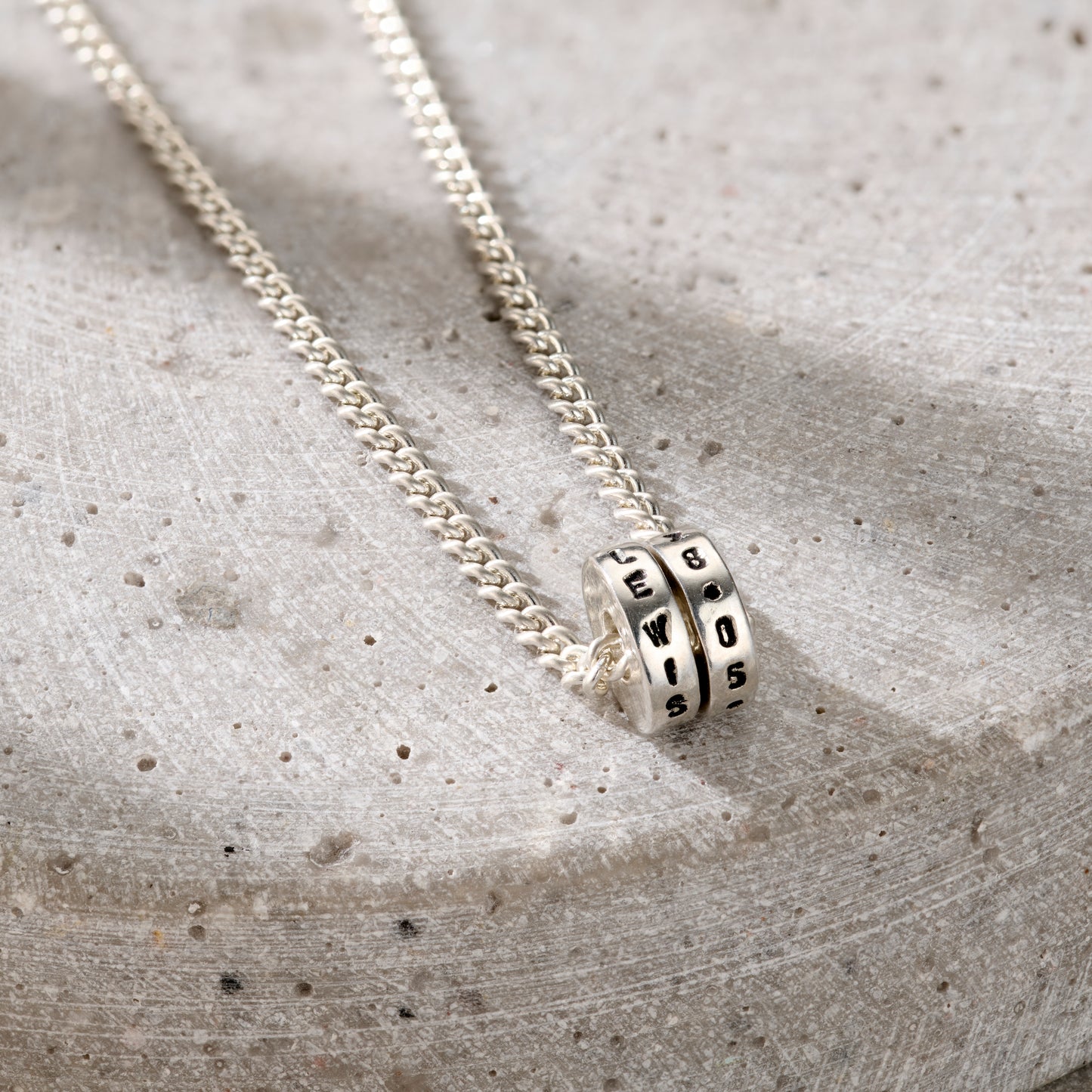 Personalised Men's Mini Spinning Disc Necklace