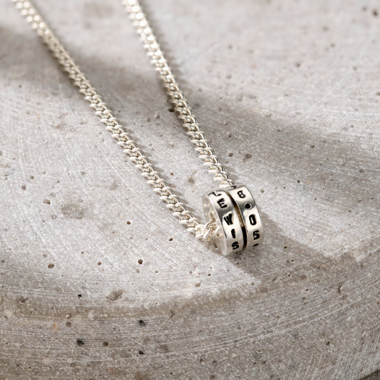 Personalised Men's Mini Spinning Disc Necklace