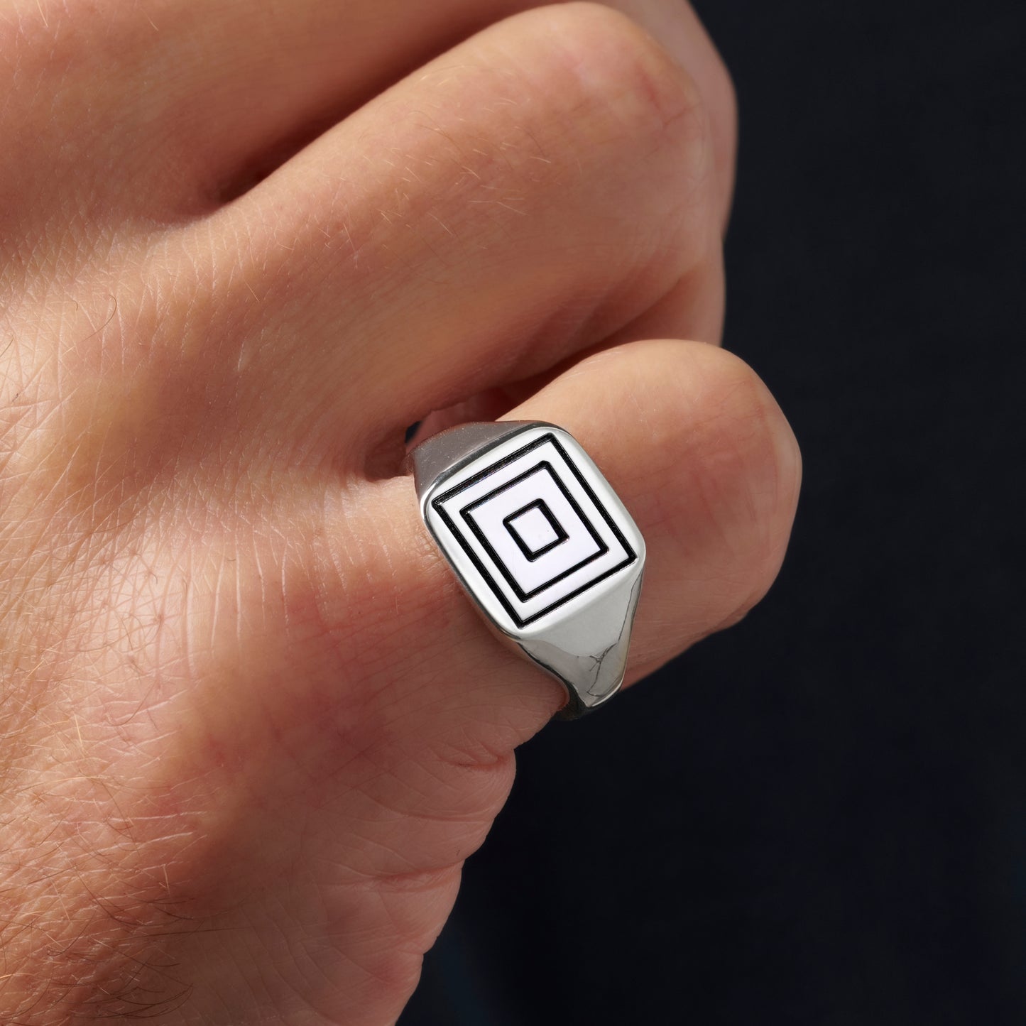 Personalised Nautical Signal Flag Engraved Signet Ring