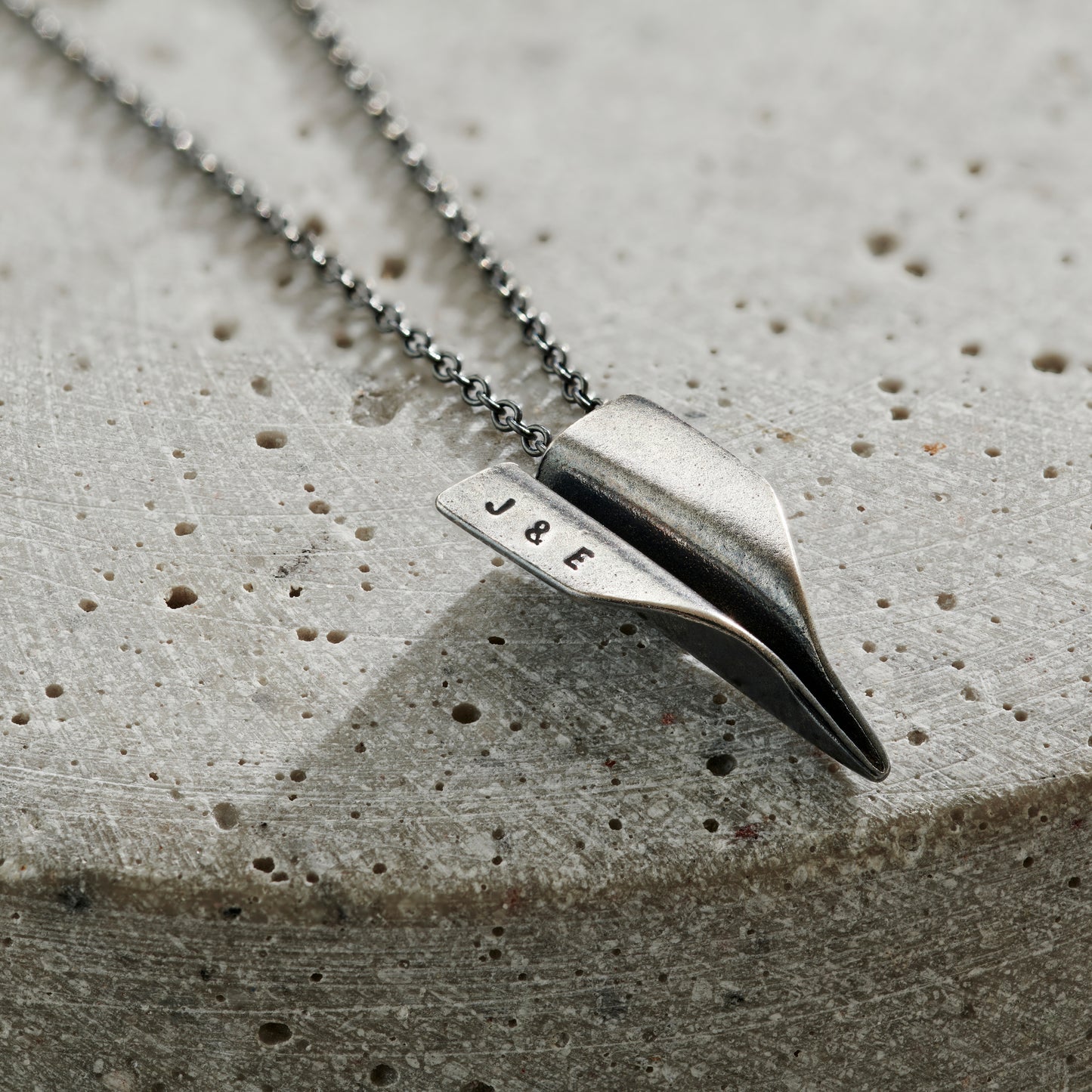 Men's Personalised Paper Plane Necklace