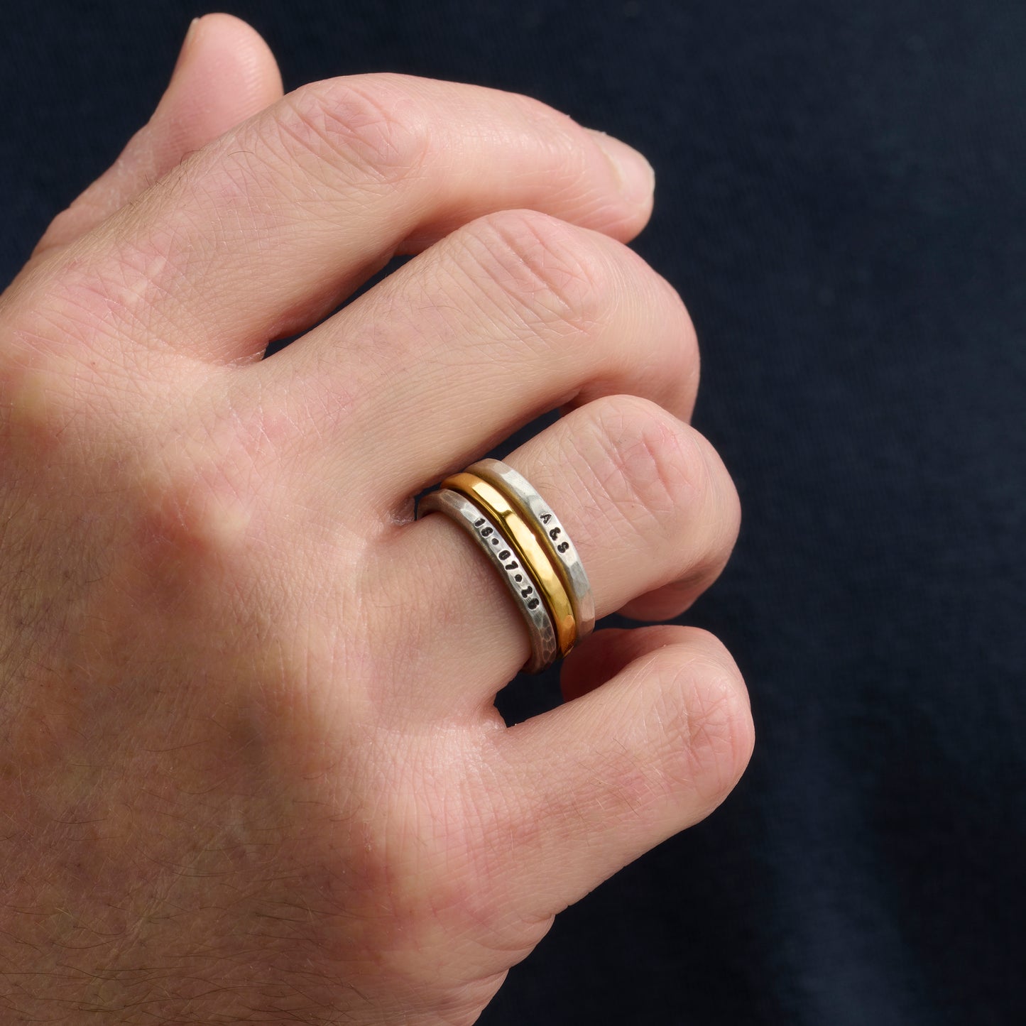 Men's Personalised Stacker Ring