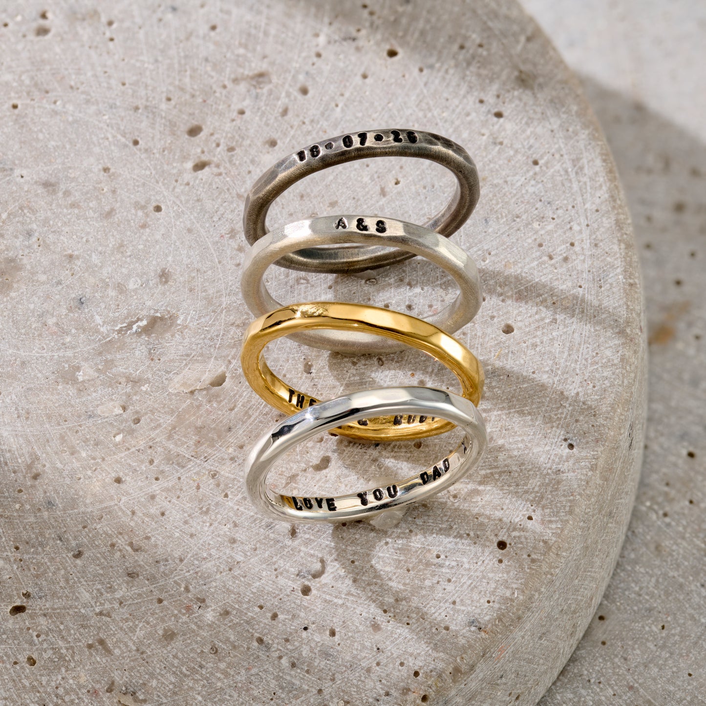 Men's Personalised Stacker Ring