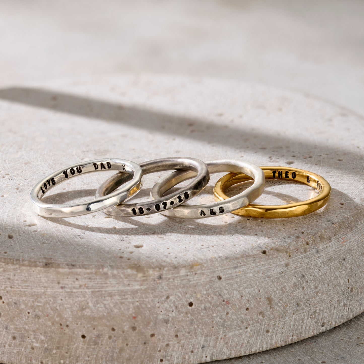 Men's Personalised Stacker Ring