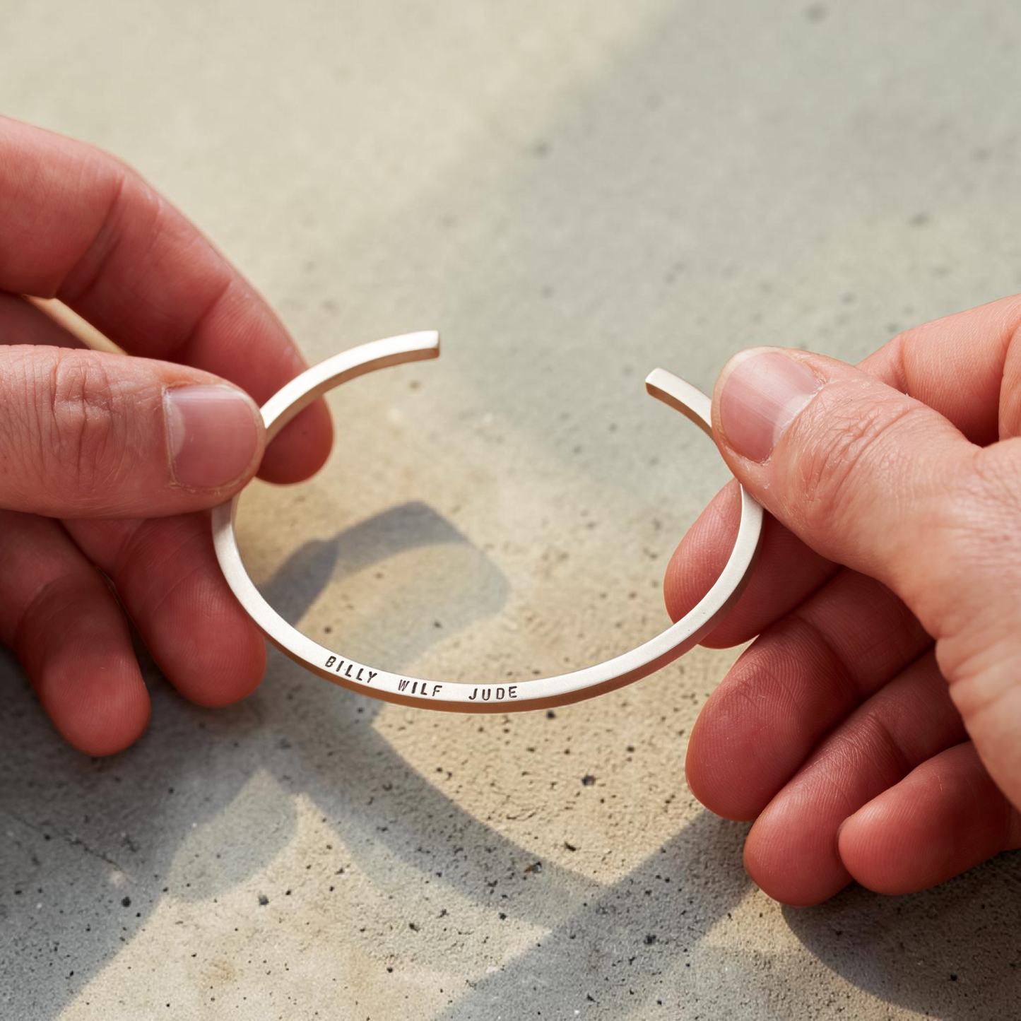 Personalised Men's Slim Silver Cuff