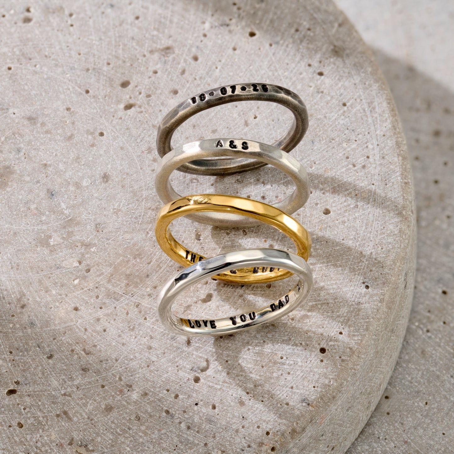 Men's Personalised Stacker Ring