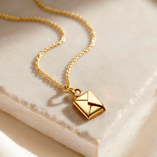 Mini Personalised Message Envelope Necklace