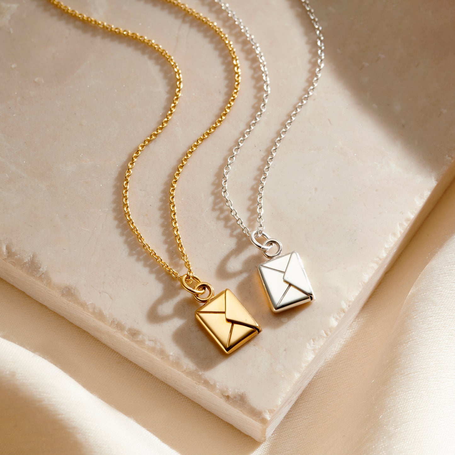 Mini Personalised Message Envelope Necklace