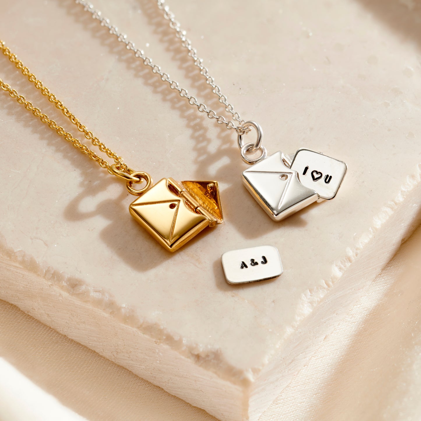 Mini Personalised Message Envelope Necklace