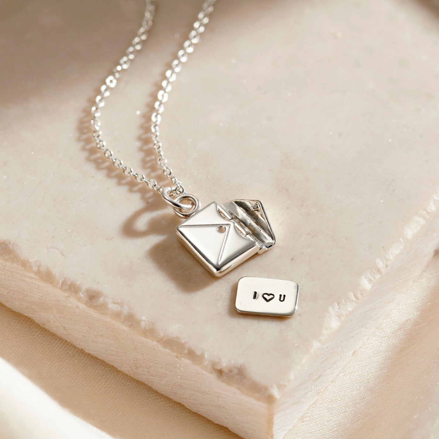 Mini Personalised Message Envelope Necklace