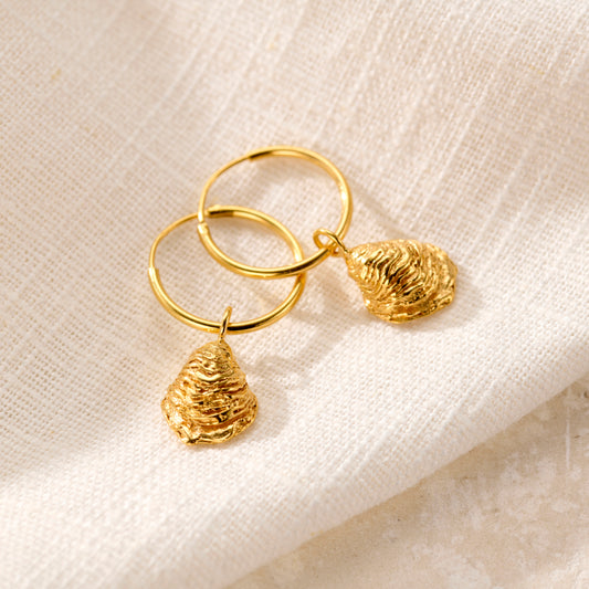 Oyster Shell Hoop Earrings