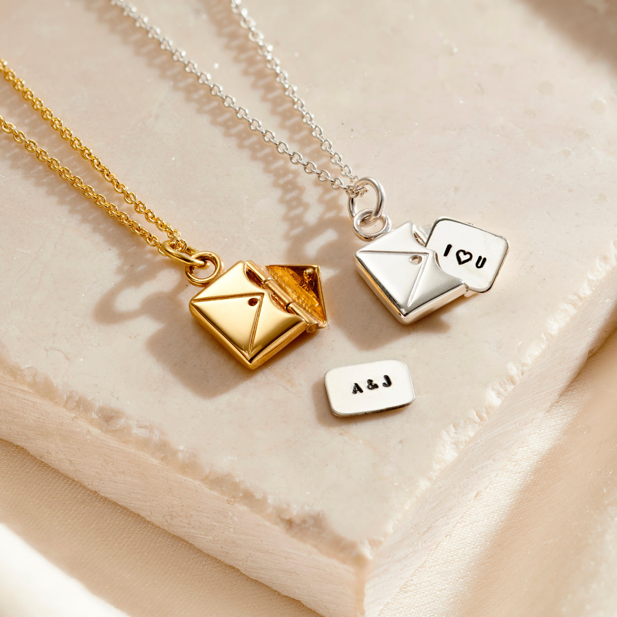 Personalised Mini Message Envelope Necklace