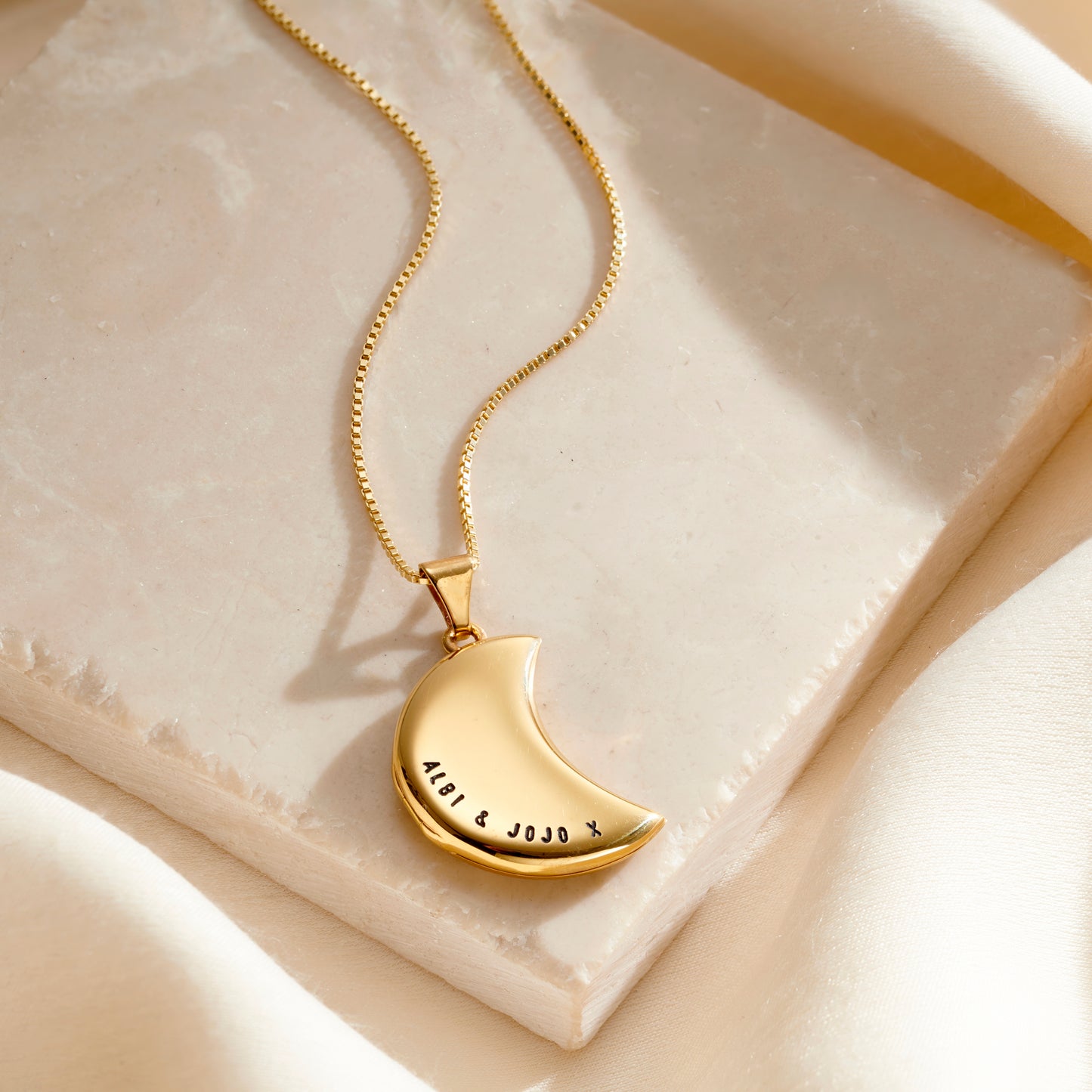 Personalised Crescent Moon Locket