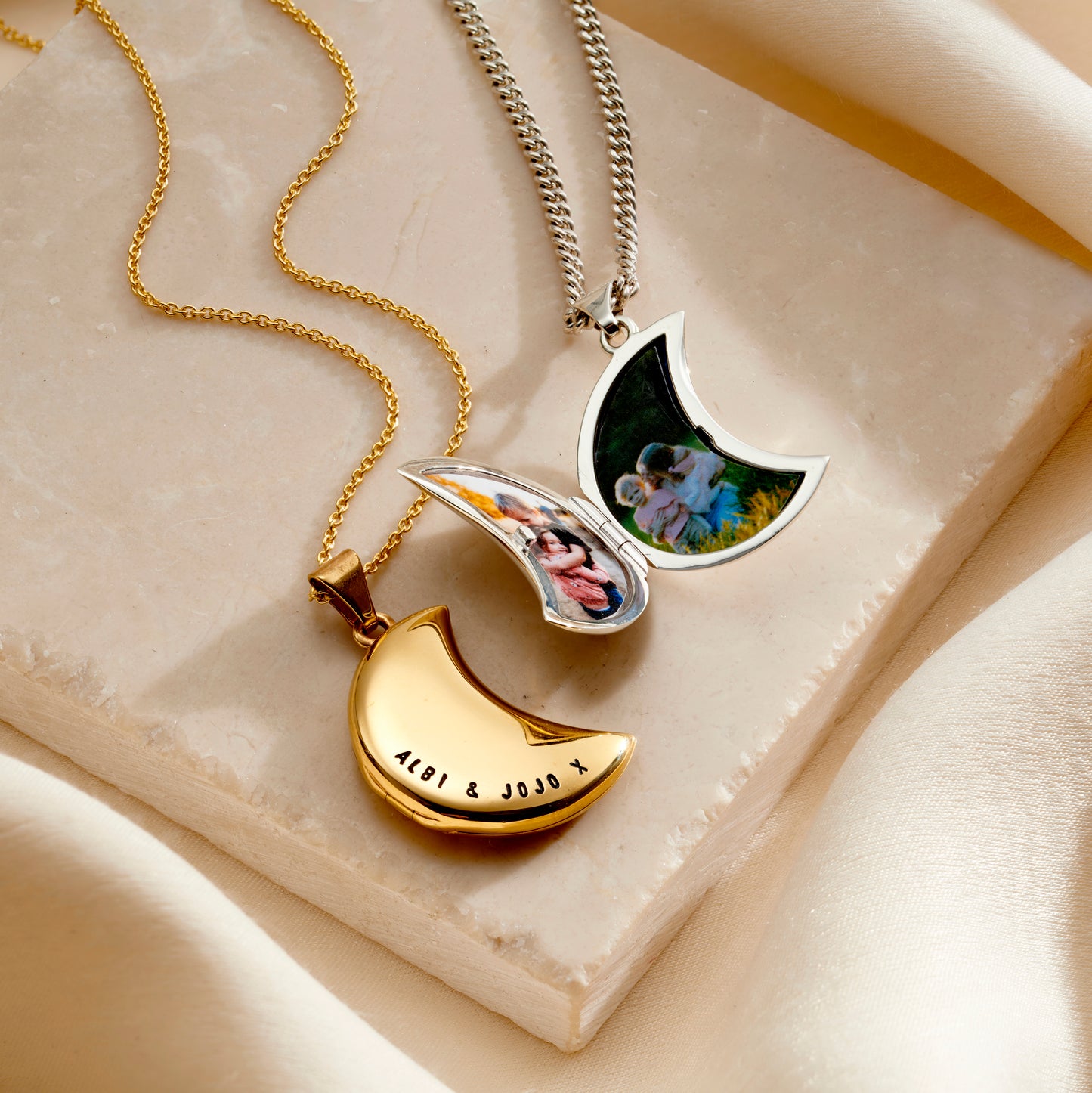 Personalised Crescent Moon Locket