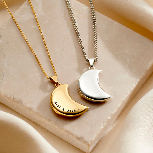 Personalised Crescent Moon Locket