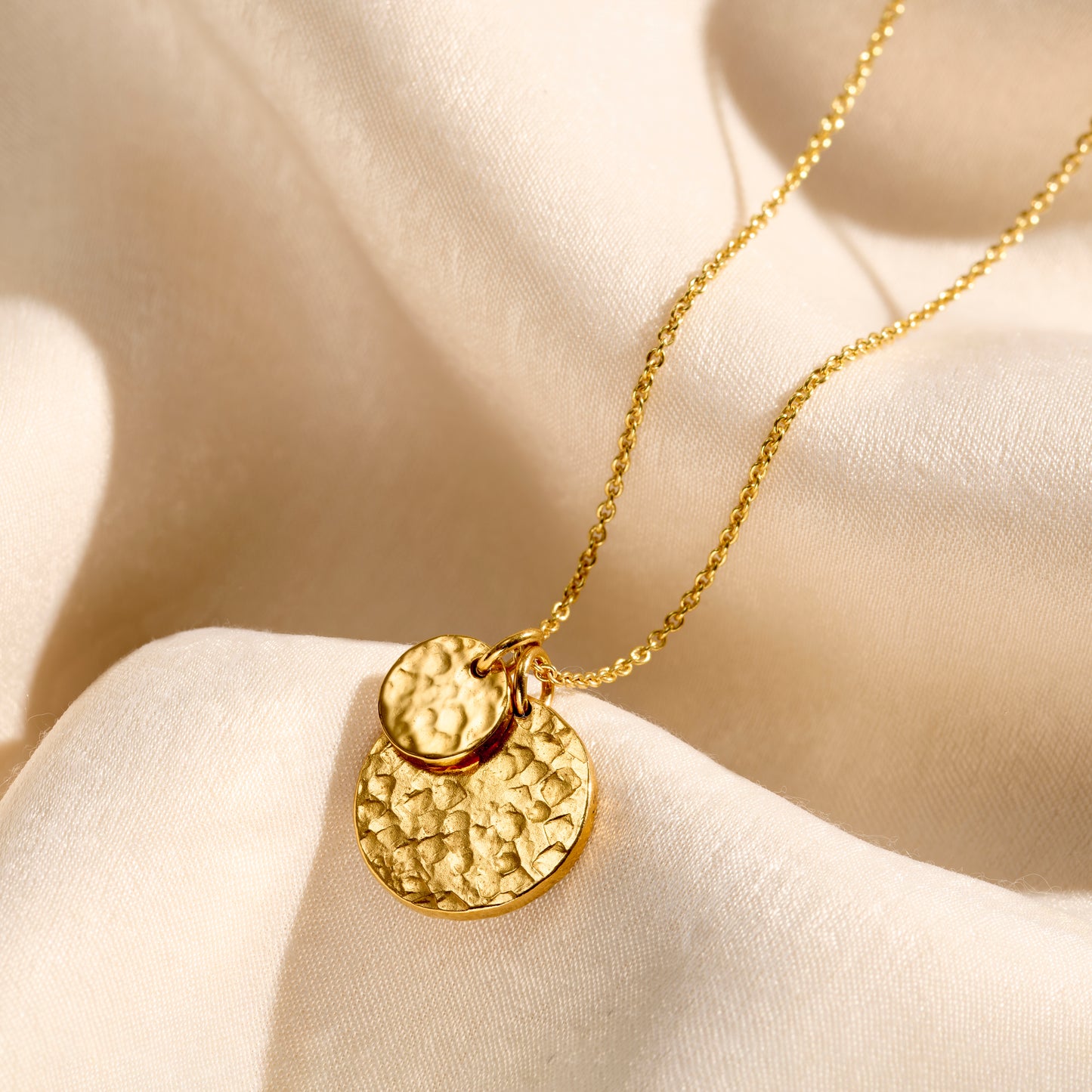 Personalised Mummy and Baby Textured Disc Necklace