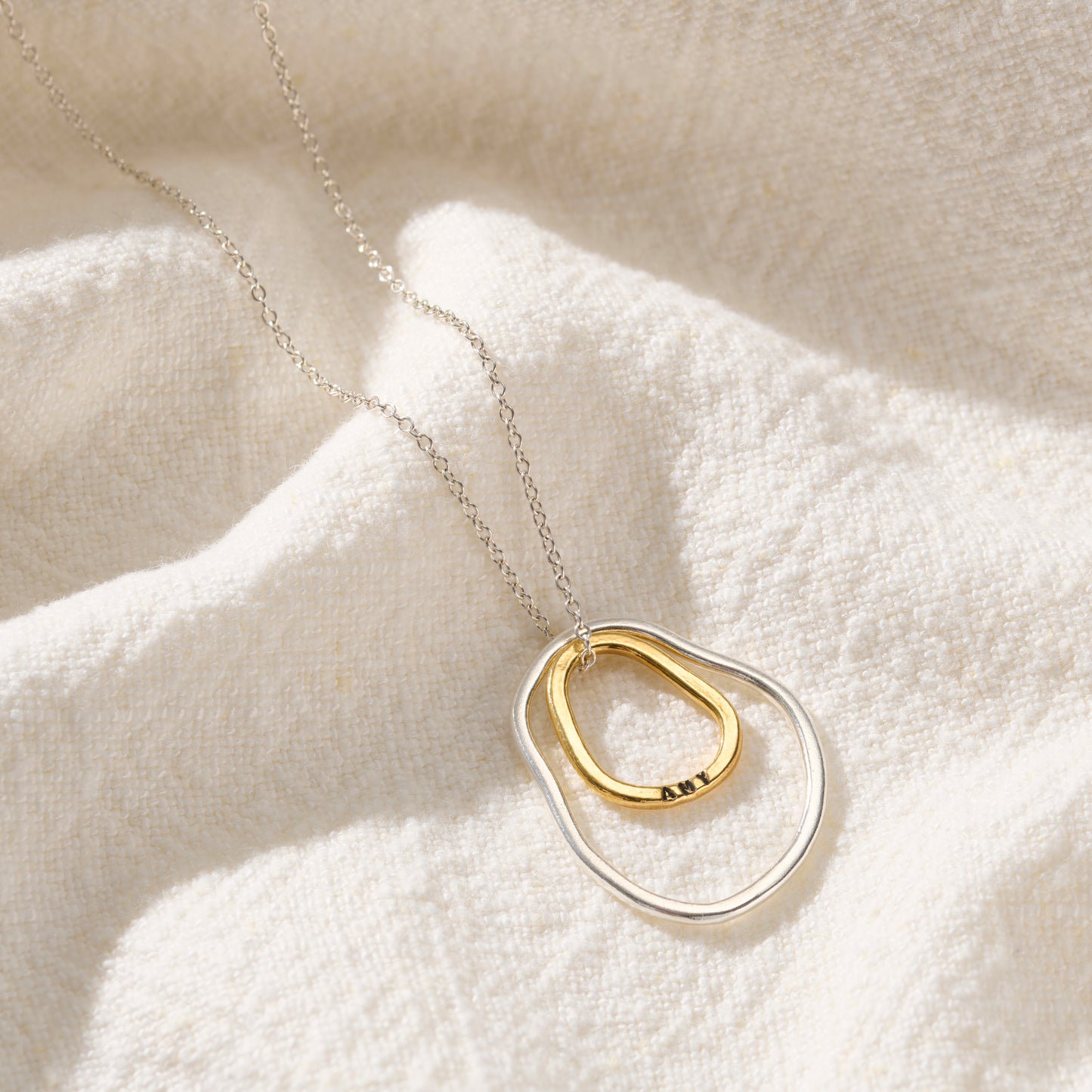 Personalised Organic Mummy & Baby Hoop Necklace