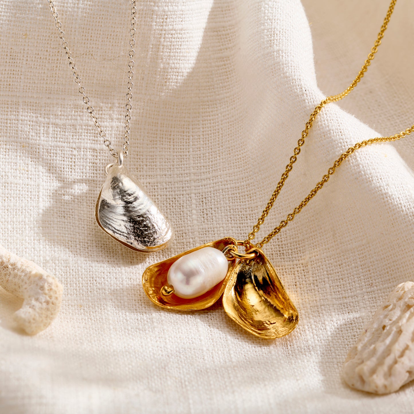 Personalised Mussel Shell & Pearl Necklace