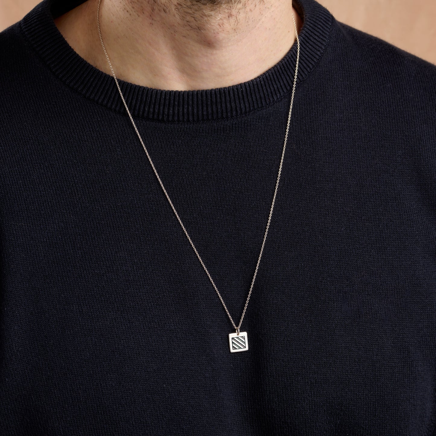 Square Personalised Nautical Flag Necklace