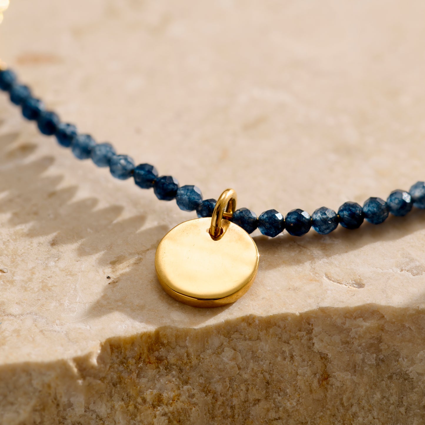 Personalised Dark Blue Semi Precious Beaded Necklace