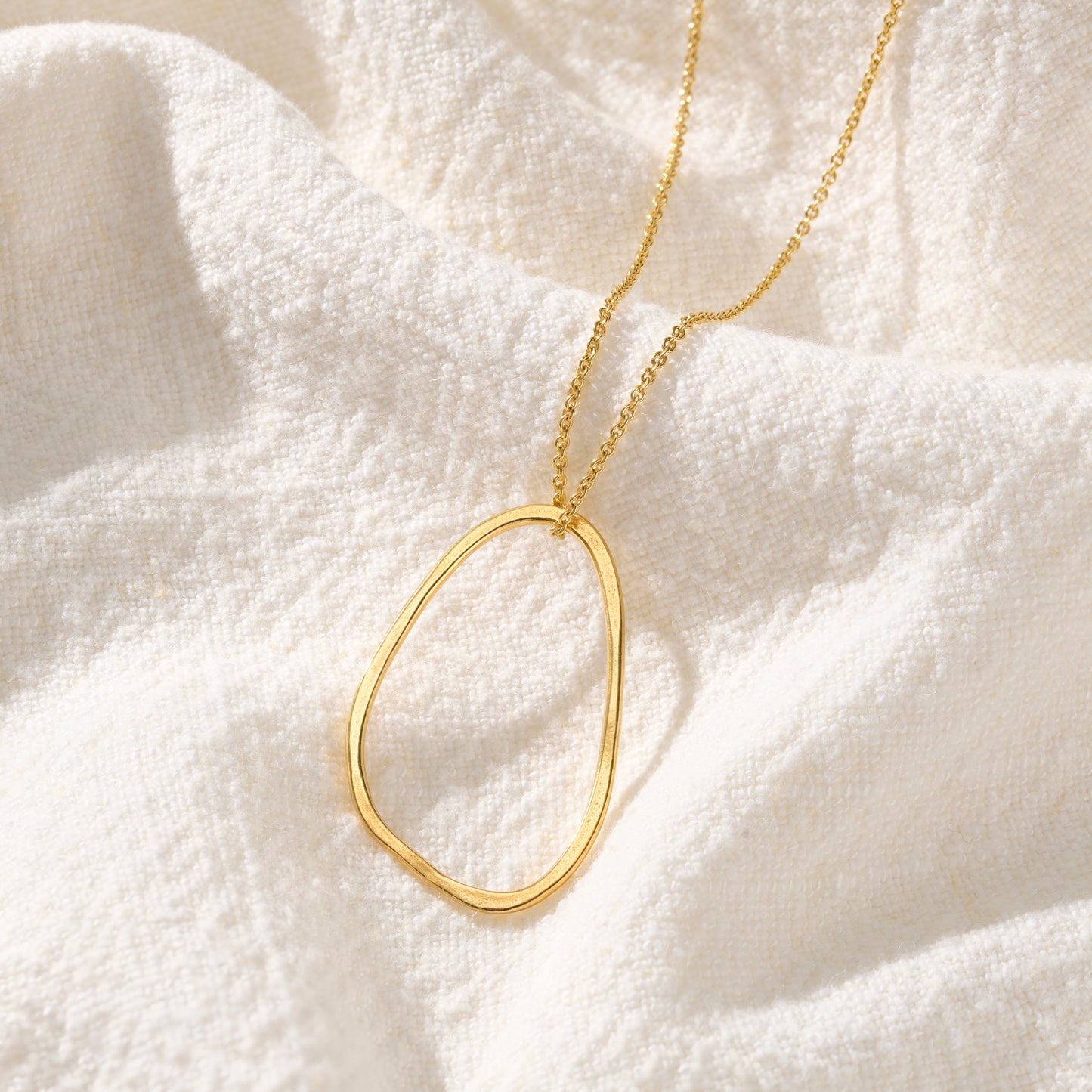 Personalised Fine Organic Hoop Necklace