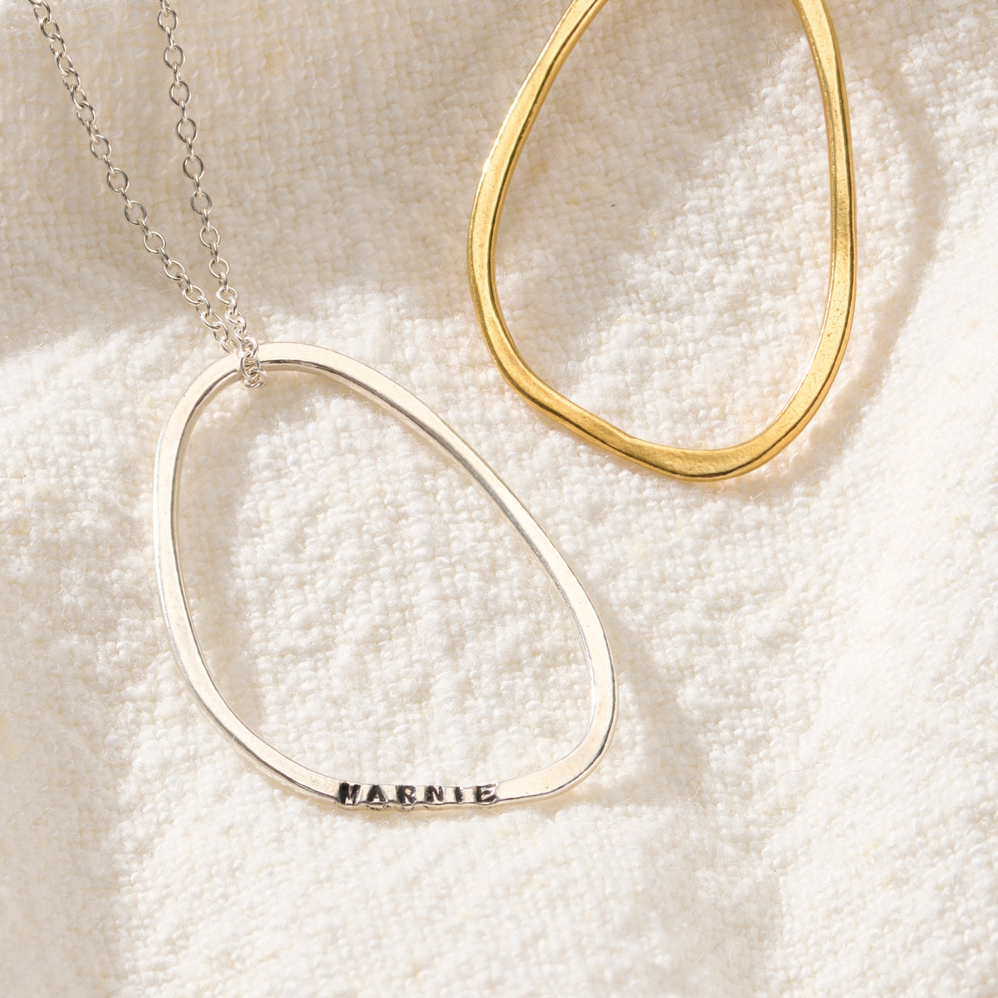 Personalised Fine Organic Hoop Necklace