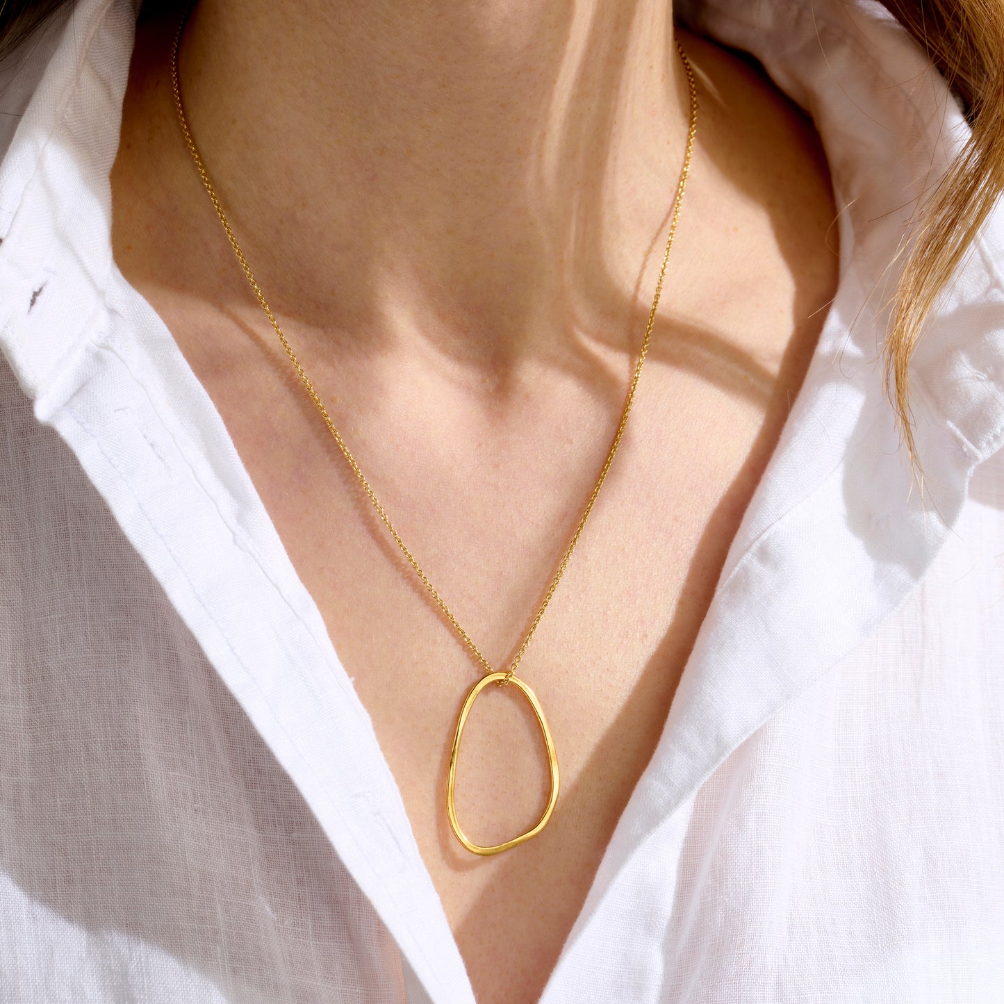 Personalised Fine Organic Hoop Necklace