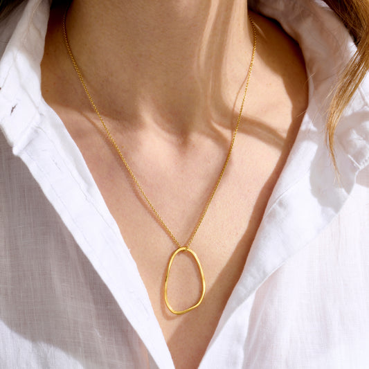 Personalised Fine Organic Hoop Necklace
