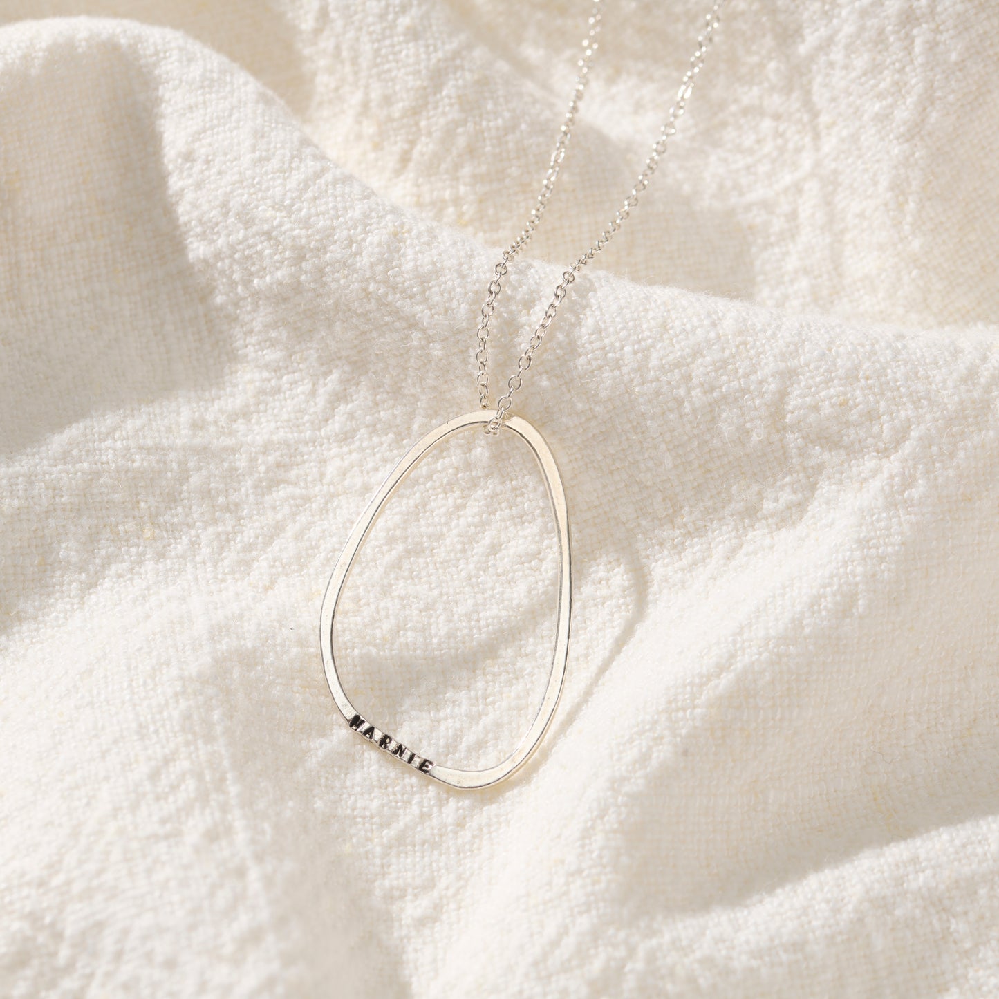 Personalised Fine Organic Hoop Necklace