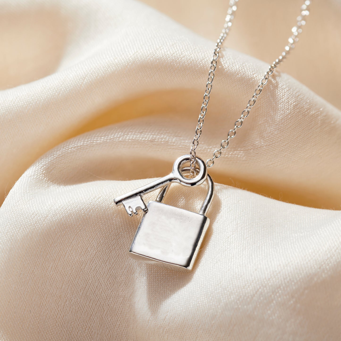 Personalised Lock & Key Charm Necklace