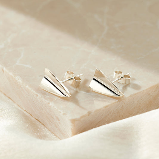 Paper Plane Stud Earrings
