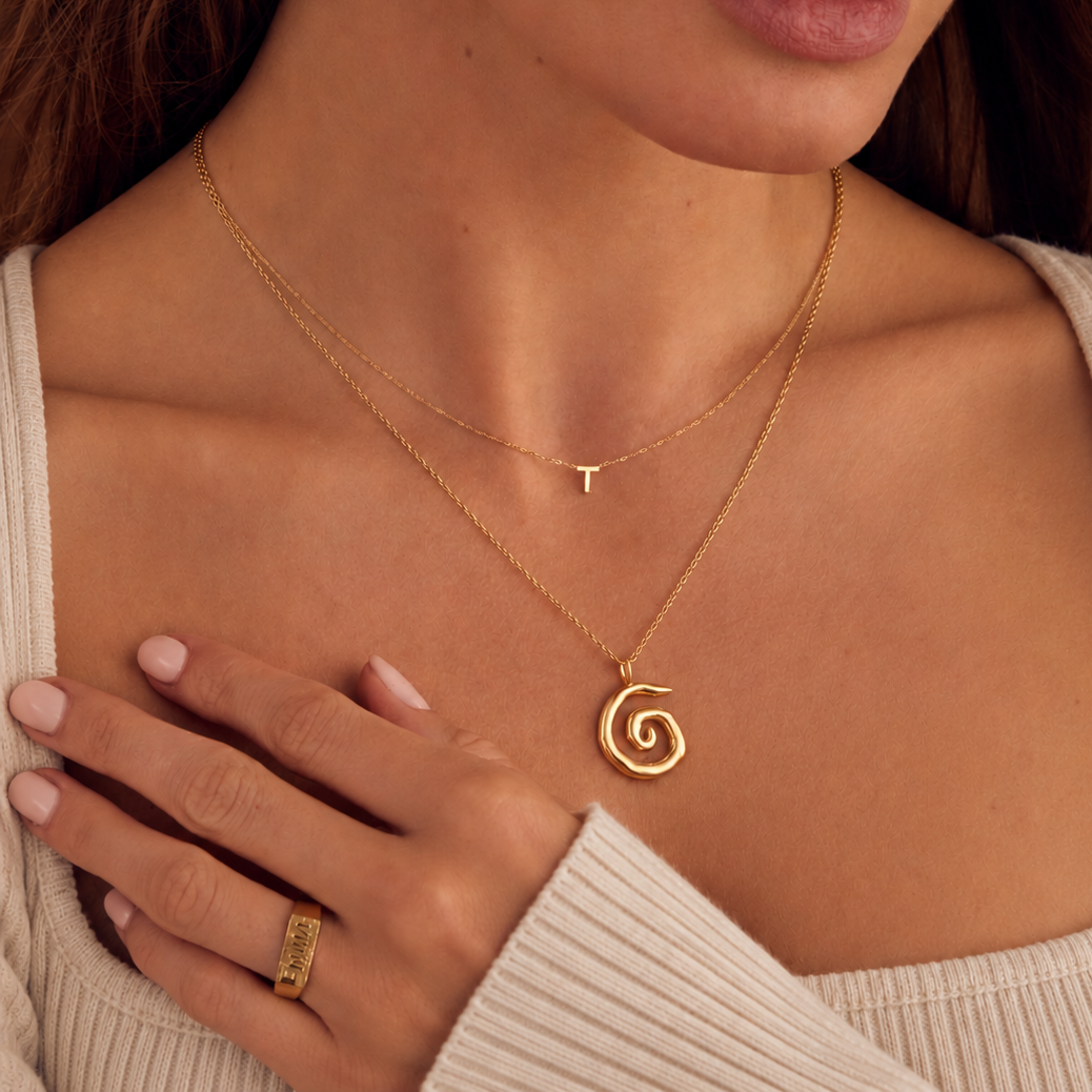 Personalised Spiral Pendant Necklace