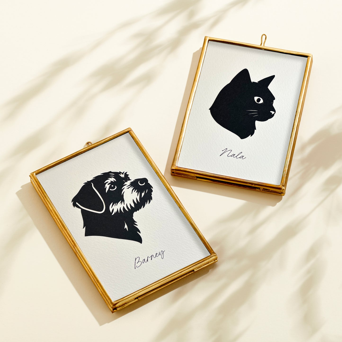 Personalised Pet Cameo Paper Cut Framed Print
