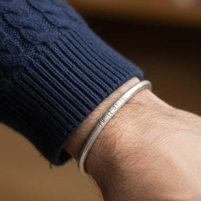Personalised Rounded Cuff Bangle