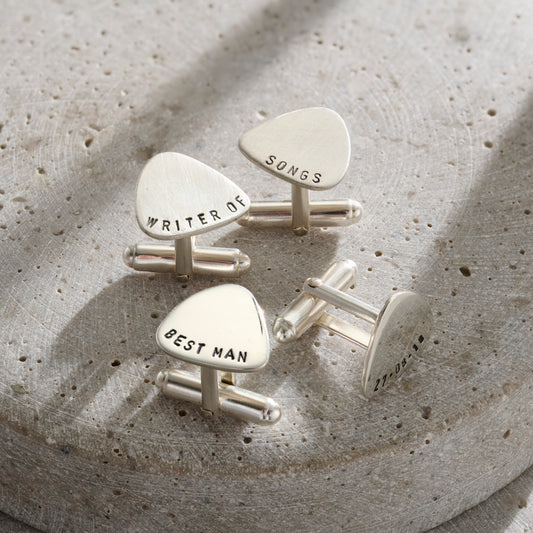 Personalised Plectrum Cufflinks