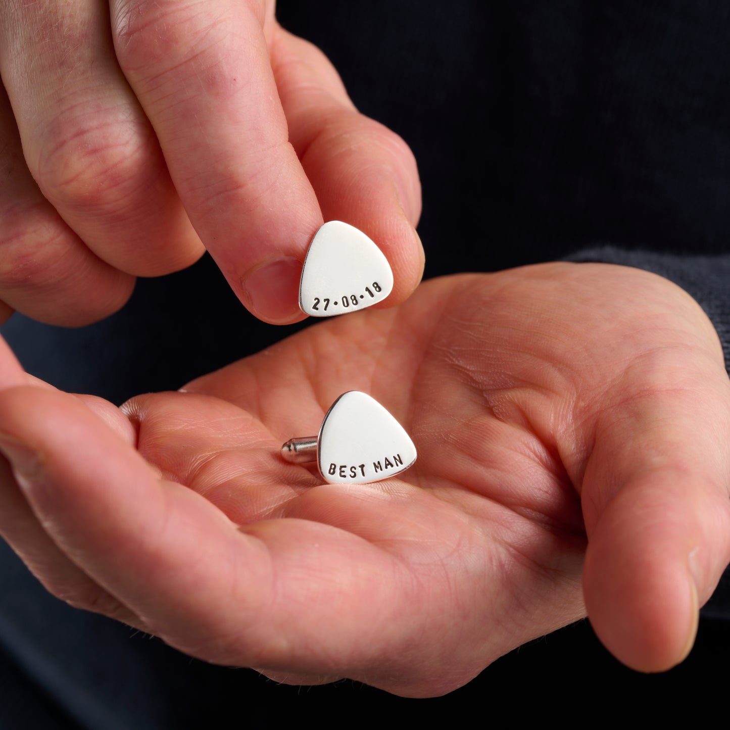 Personalised Plectrum Cufflinks