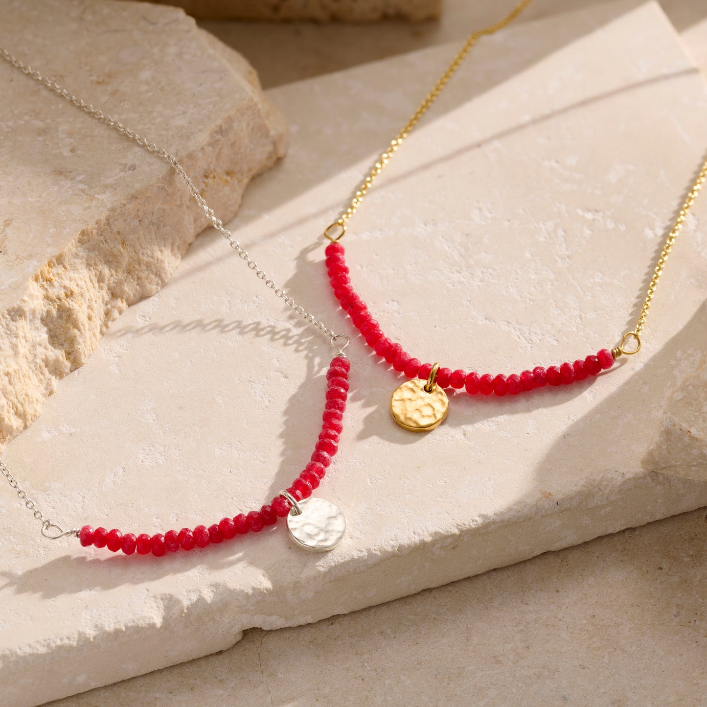 Personalised Red Semi Precious Beaded Necklace