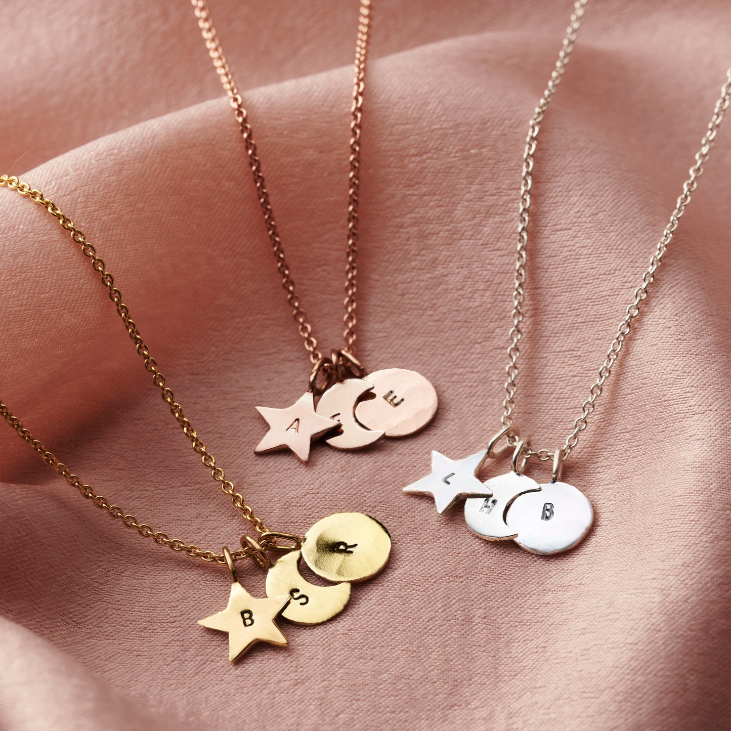 Personalised Sun Moon & Star Necklace