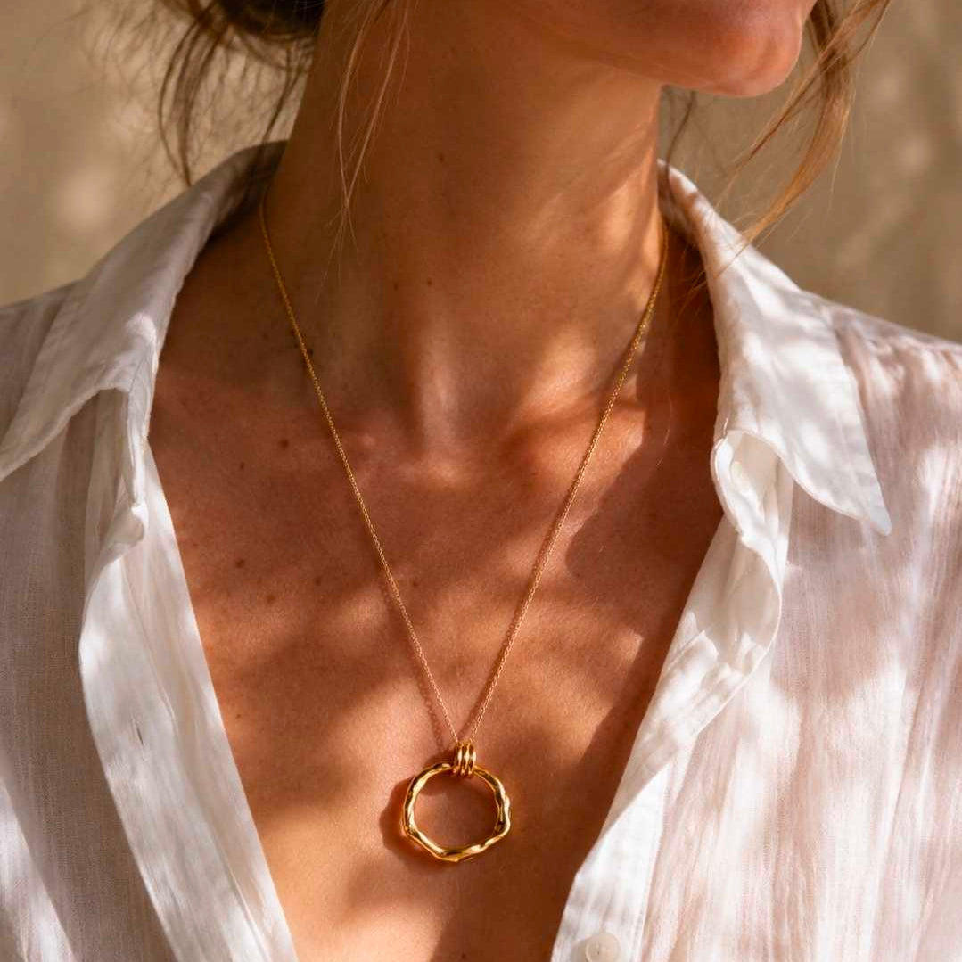 Fluid Circle Pendant Necklace