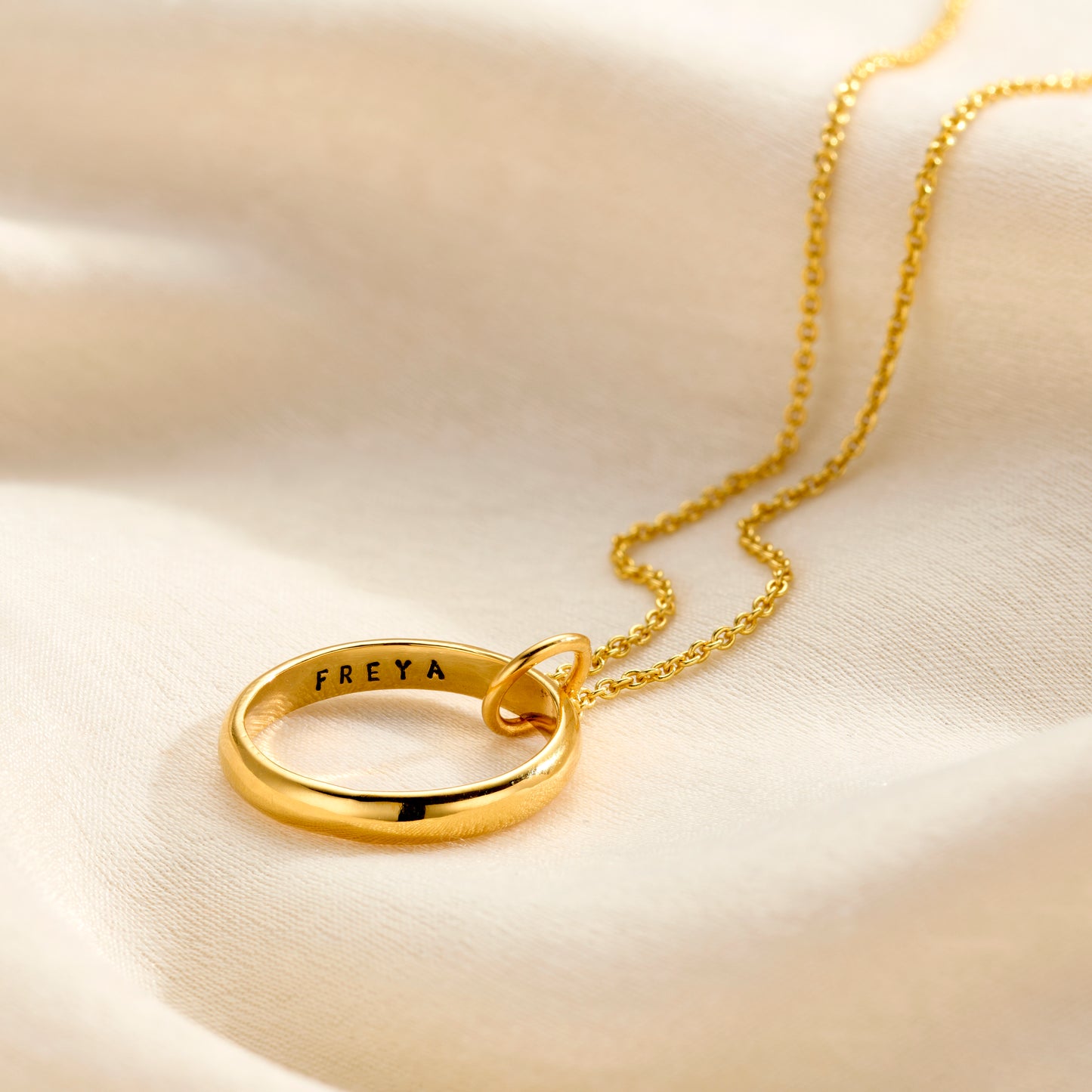 Personalised Secret Script Ring Necklace