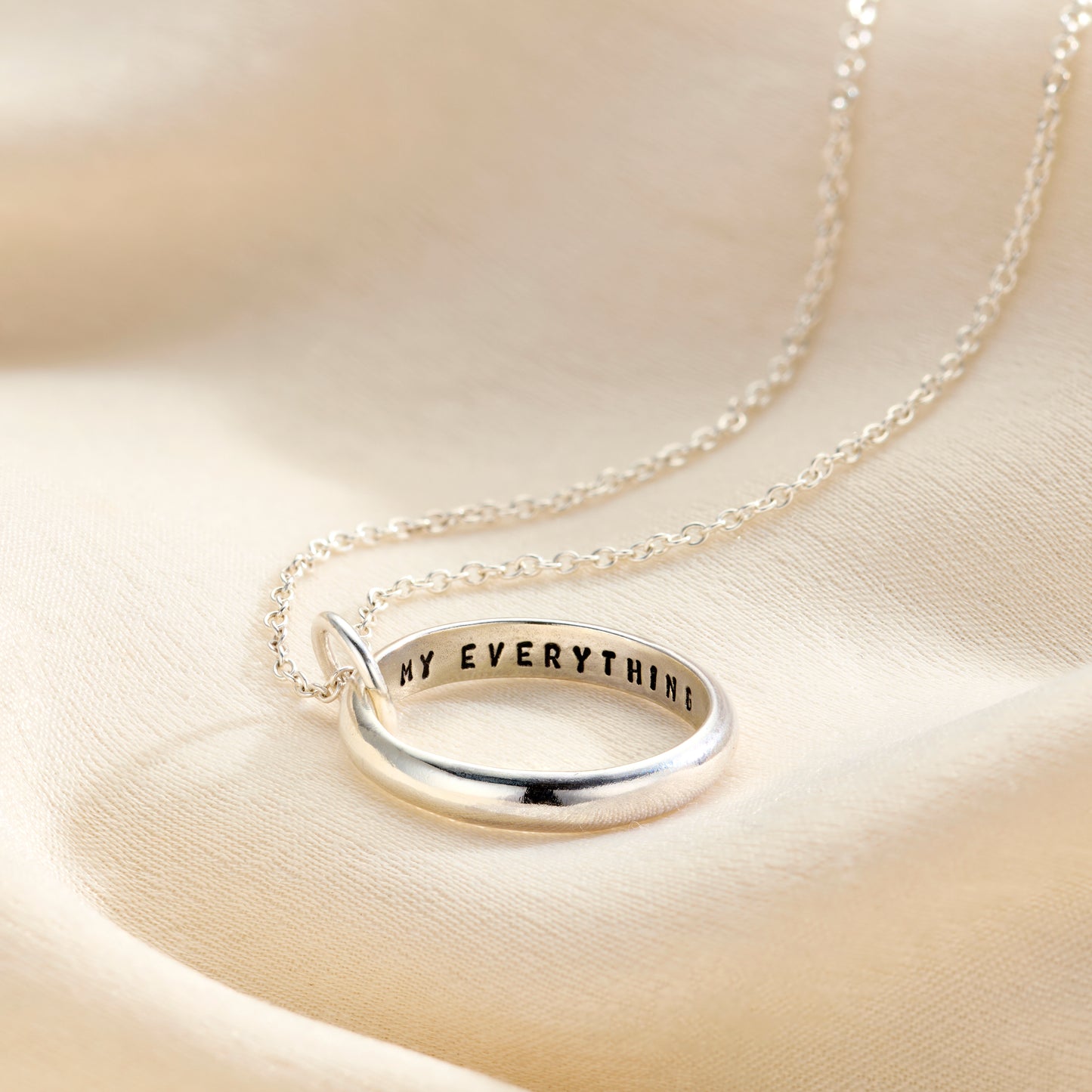 Personalised Secret Script Ring Necklace