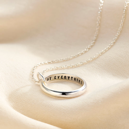 Personalised Secret Script Ring Necklace
