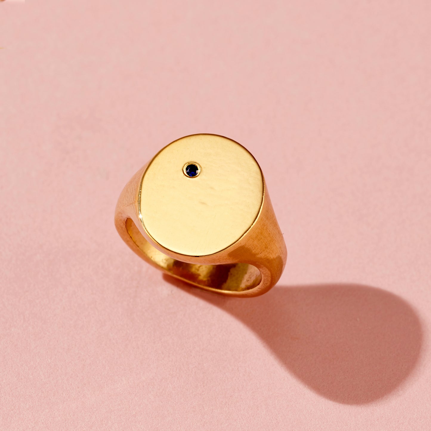 Chunky Birthstone Signet Ring