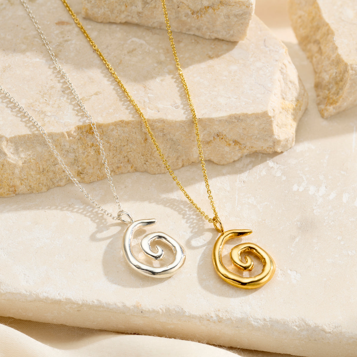 Personalised Spiral Pendant Necklace group view
