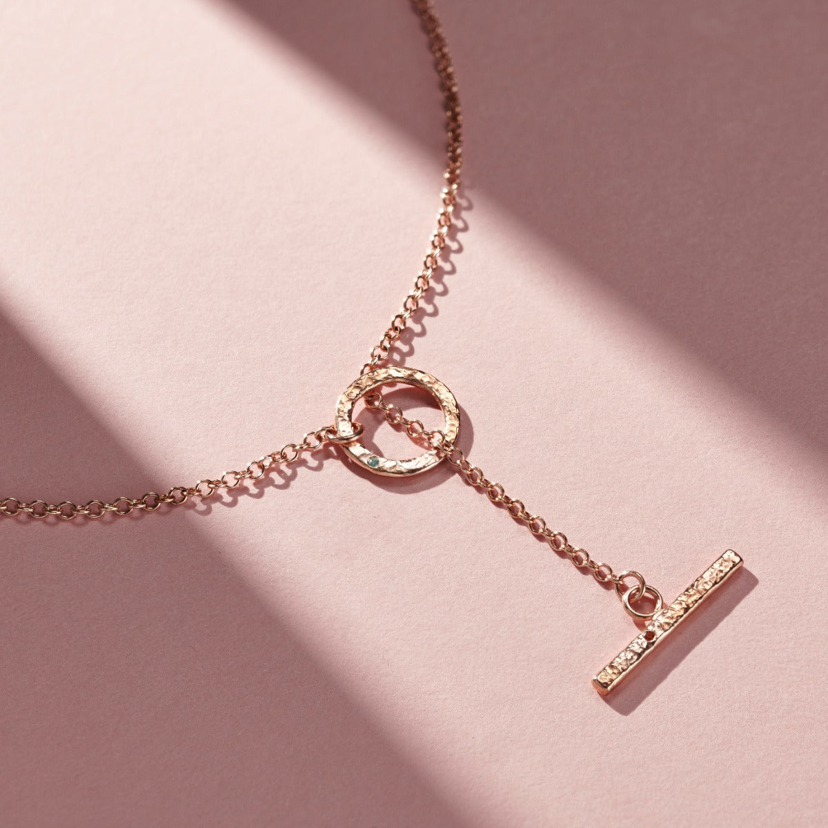 Personalised Confetti Birthstone T-Bar Lariat Necklace