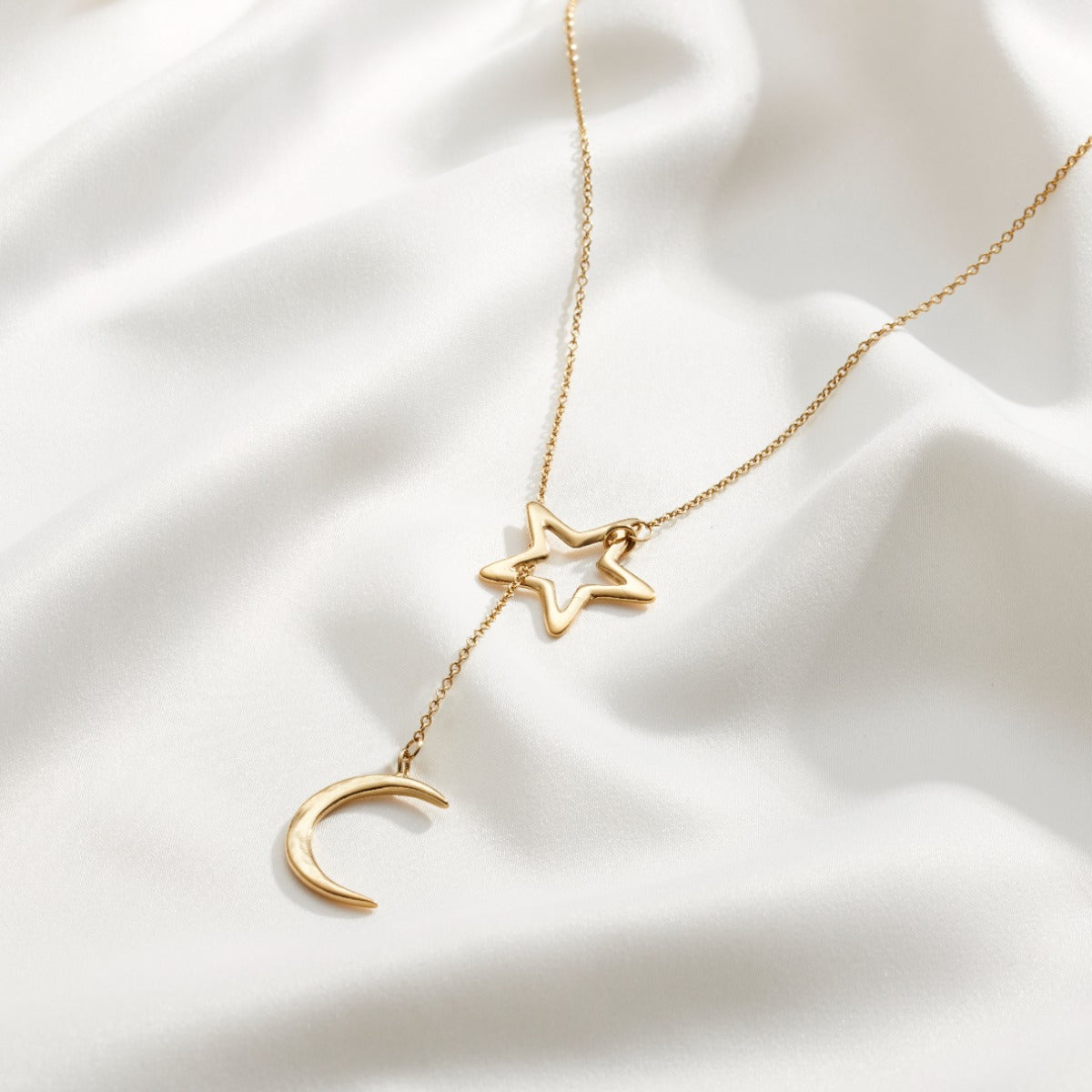 Personalised Moon Star Lariat Necklace Posh Totty Designs
